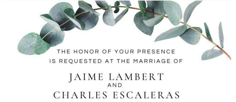 The Wedding Website of Jaime Lambert and Charles Escaleras