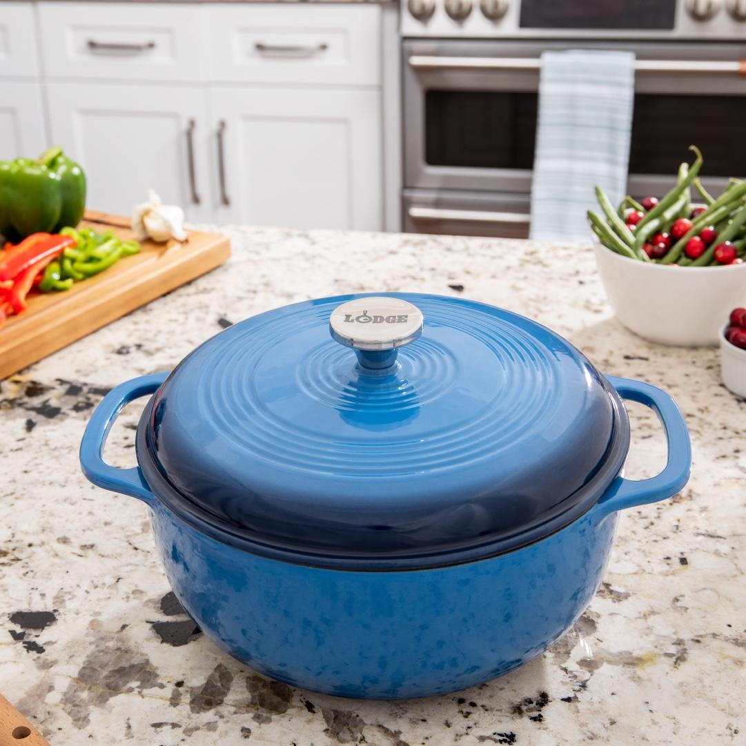 6 Quart Blue Essential Enameled Cast Iron Dutch Oven