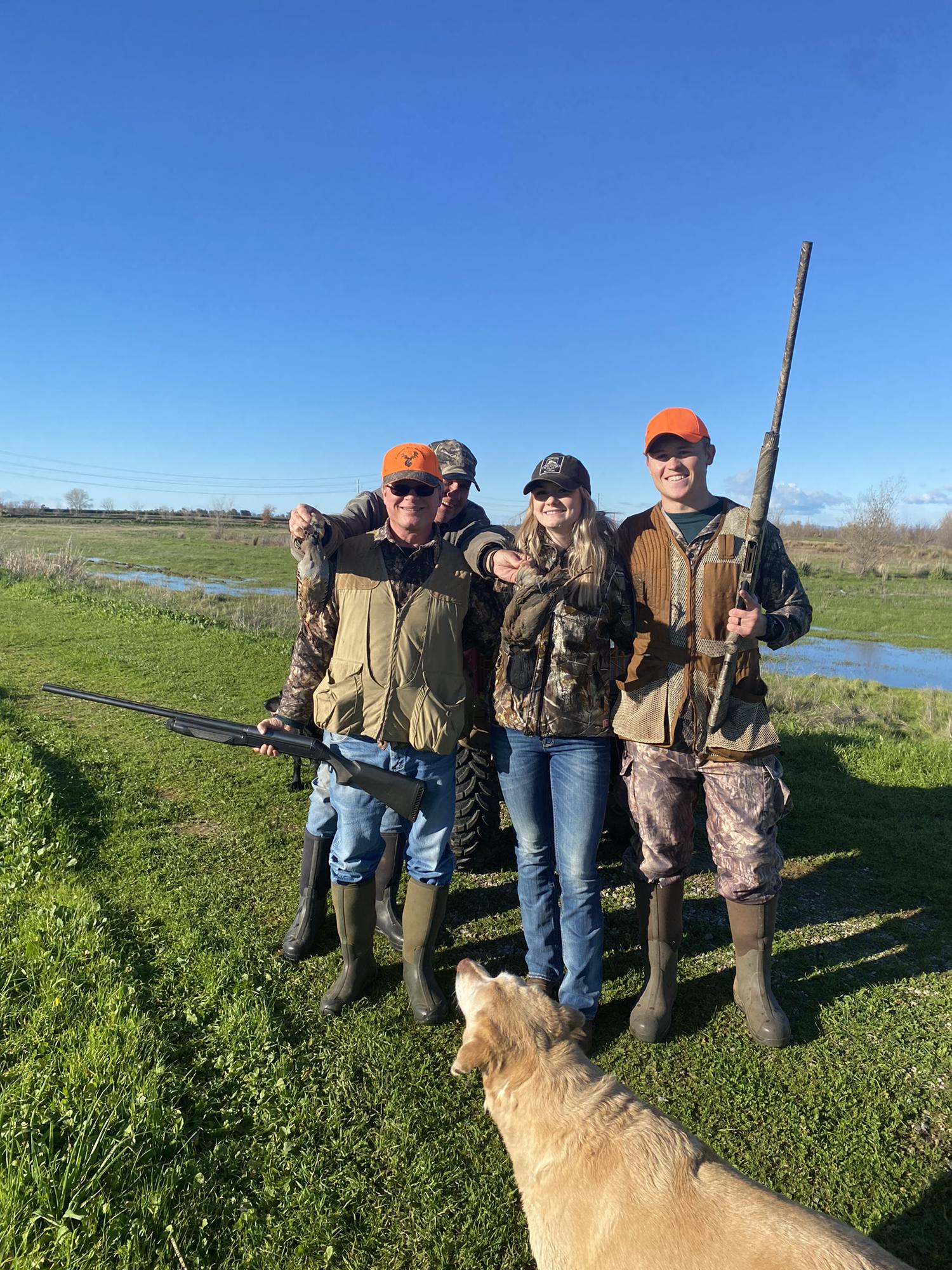Hannah's dad took Casen bird hunting for the first time in Oroville, Ca.