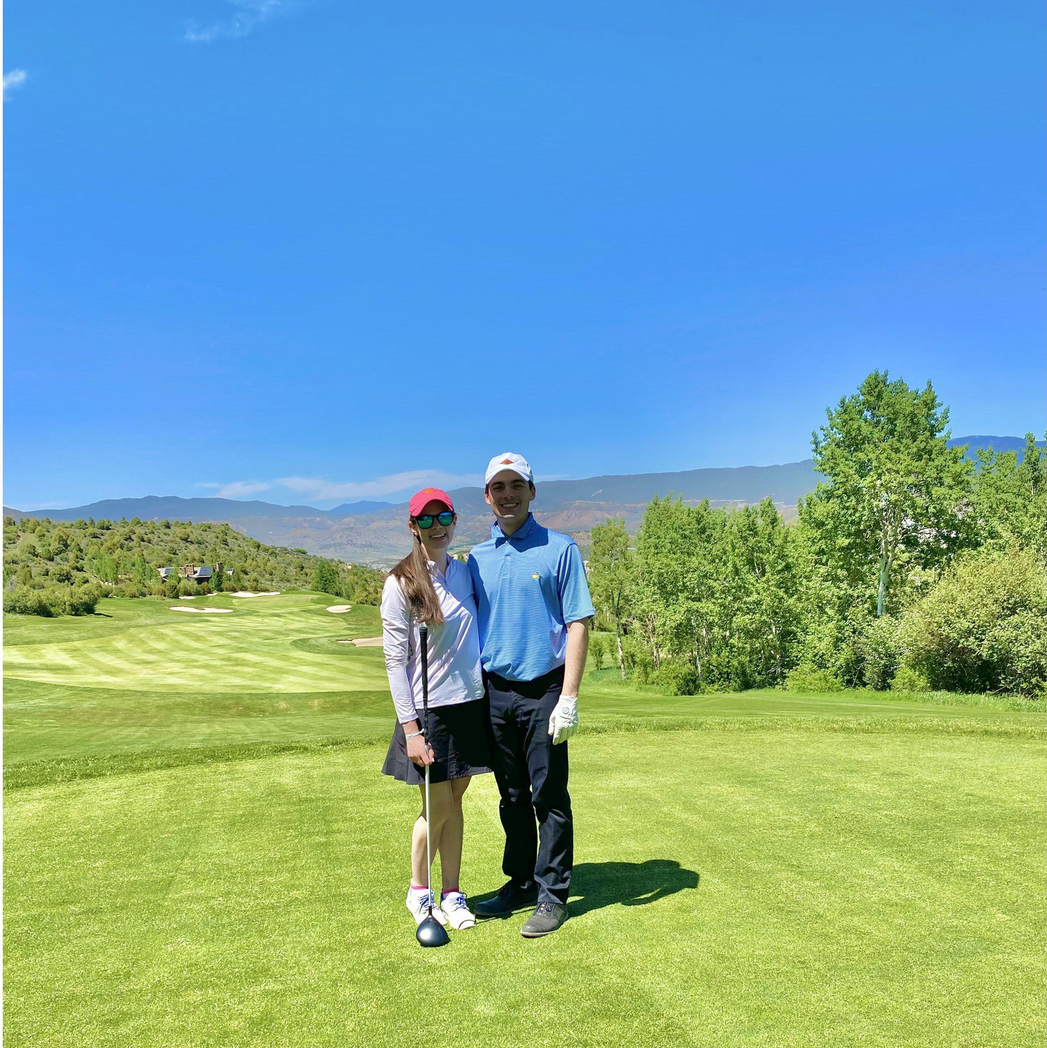 Caroline is still working on her golf game - Vail, CO