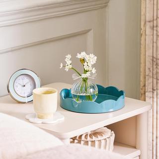 Scalloped Small Round Lacquered Tray