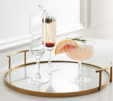 Bleecker Gold & Glass Bar Tray