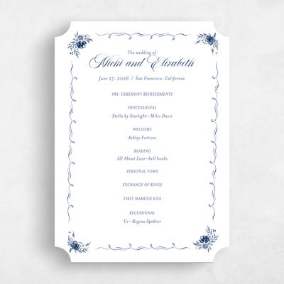 Blue Ticket Wedding Program - Pontus