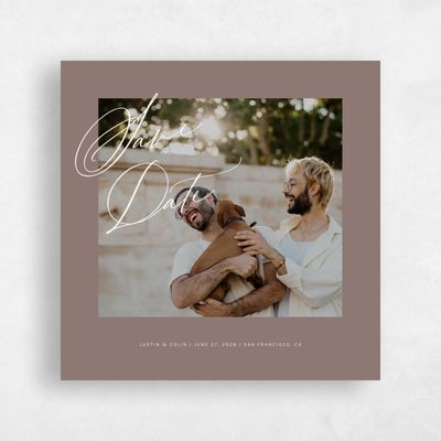 Taupe, Brown Wedding Save the Date - Blair Photo