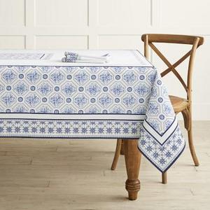 Porto Tile Tablecloth, 70" X 108"