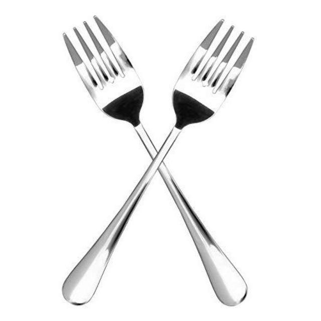 Buffet & Banquet Style Serving Forks 2 Set of Two Serving Utensil 9 Durable Stainless Steel with Mirrored Finish 2 Pack Serving Fork - Elegant Top of the Line Serving Forks 
