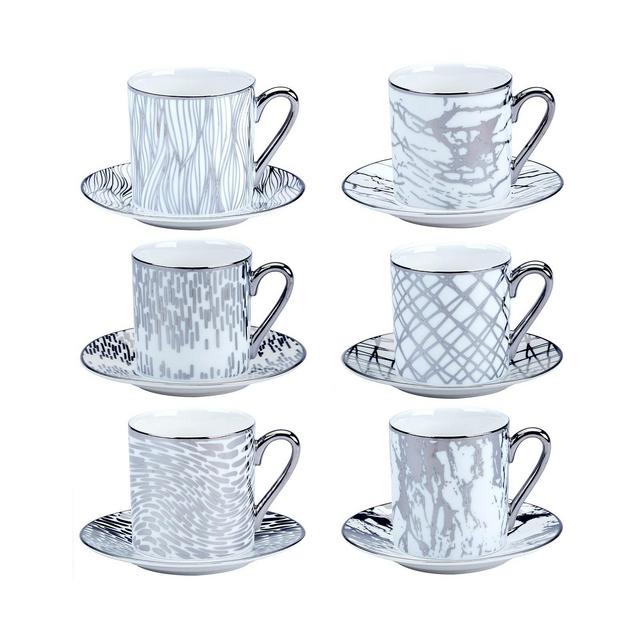 Certified International Matrix Espresso Cups & Saucers Set