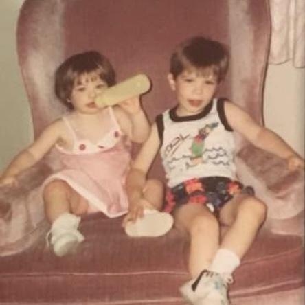 baby megs and her big brother chris, her hero!