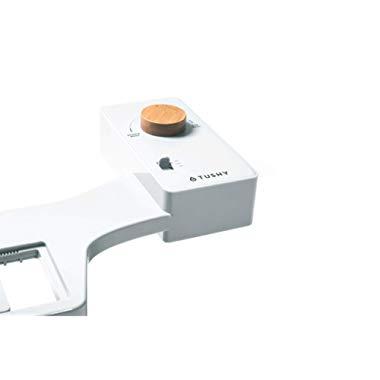 TUSHY Classic Bidet Toilet Attachment – Modern Sleek Design – Fresh Clean Water Sprayer – Non-Electric Self Cleaning Nozzle (White/Bamboo Knob)