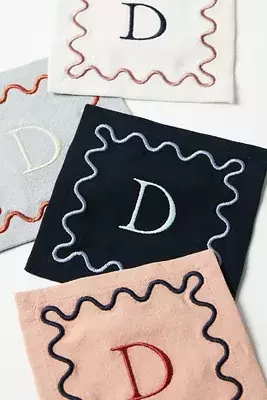 Monogram Cotton Cocktail Napkins, Set of 4