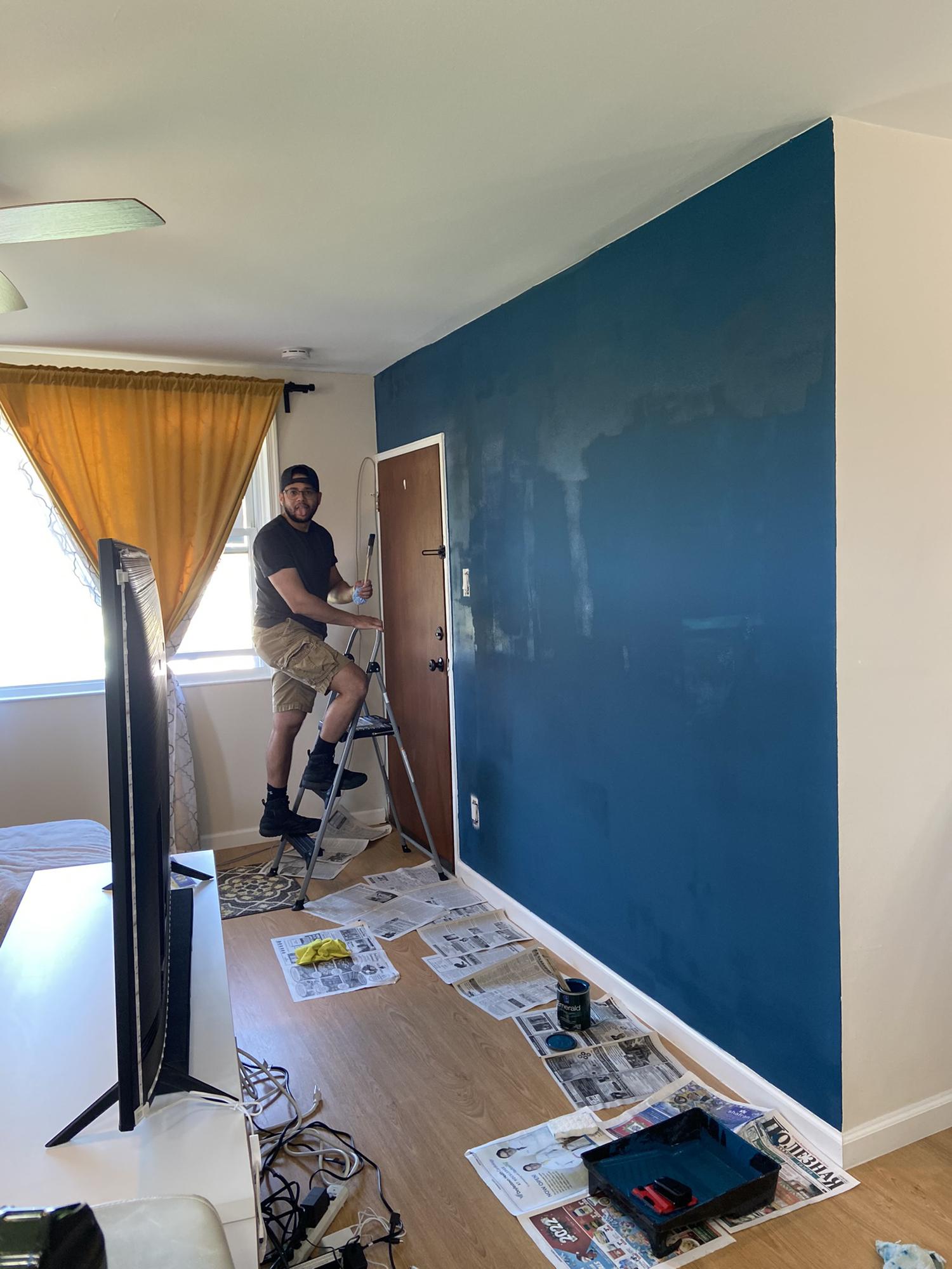 Lord knows I test his patience with all of the things I request of him. Anyway- the time I insisted we paint the wall in our home!