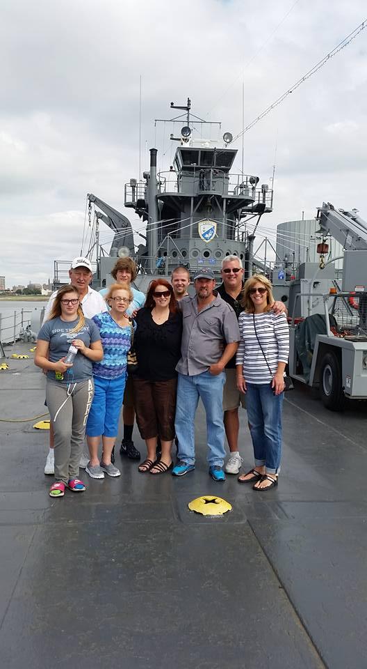 Colleen's family, on a ship. No, they don't live on the ship, they were just visiting.