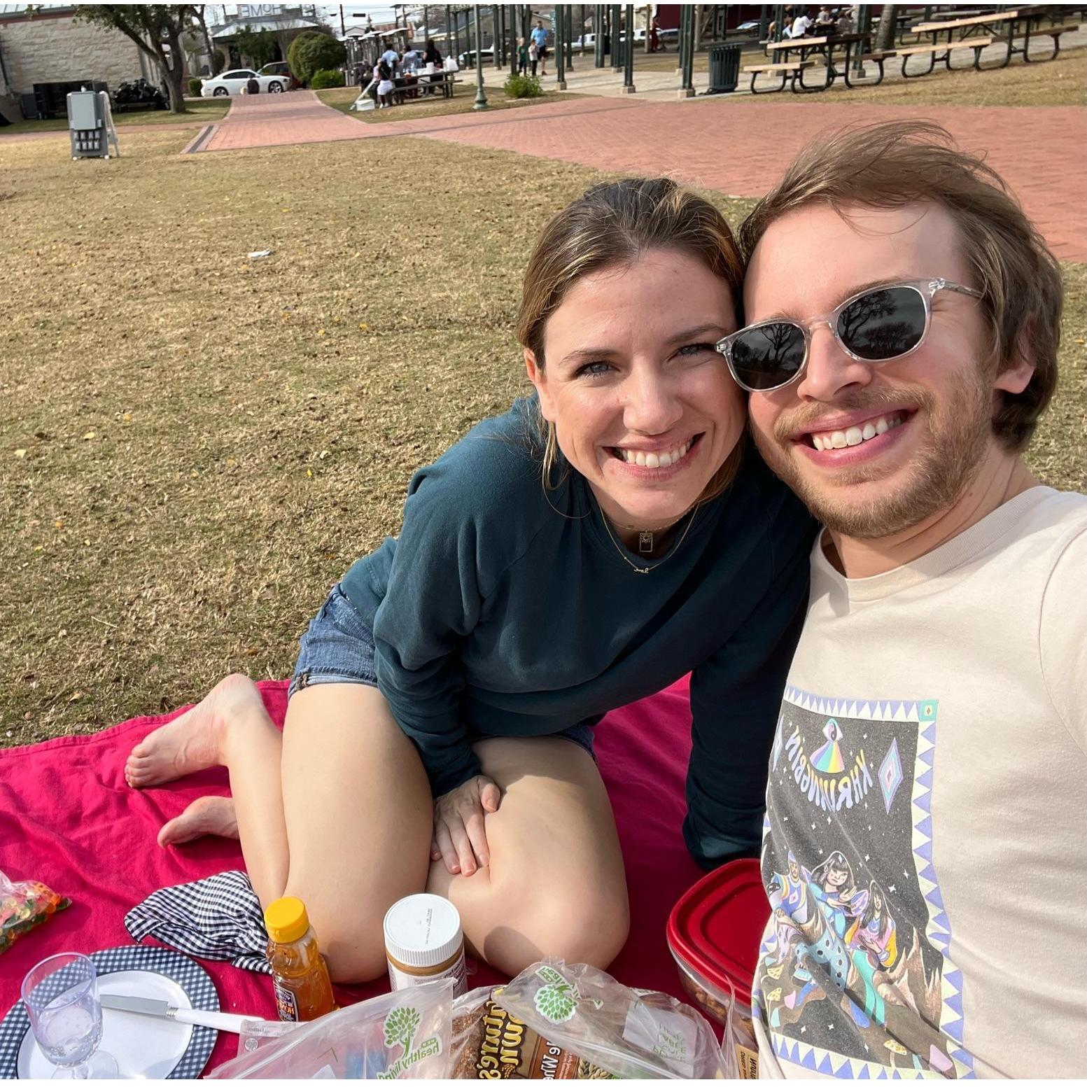 A picnic (a favorite activity of ours) in Fredericksburg, Texas.