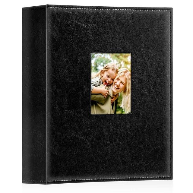 Ywlake Photo Album 4x6 400 Pockets, Leather Photo Albums Holds 400 Vertical Pictures Only Black