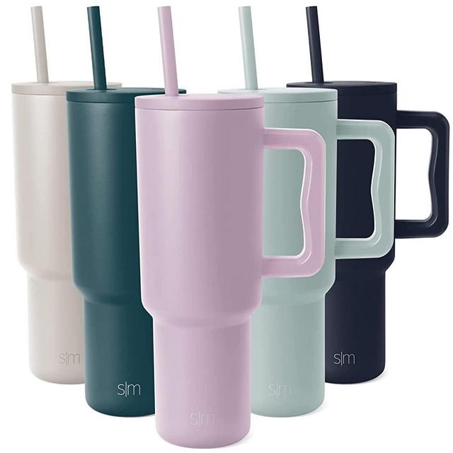 Simple Modern 40 oz Tumbler with Handle and Straw Lid | Insulated Reusable Leakproof Stainless Steel Water Bottle Travel Mug Iced Coffee Cup | Trek Collection | 40oz | Lavender Mist