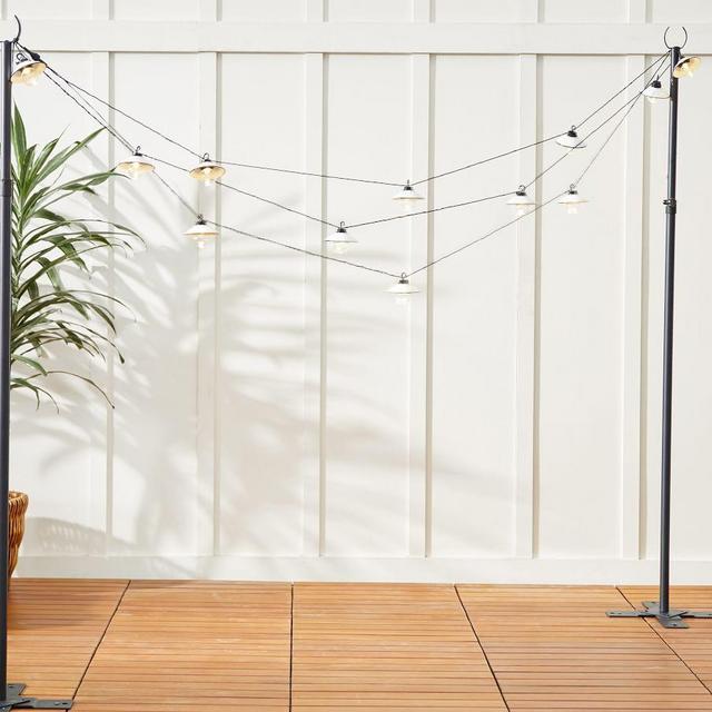 String Light Holders, Black-Patio/Yard, S/2 Poles