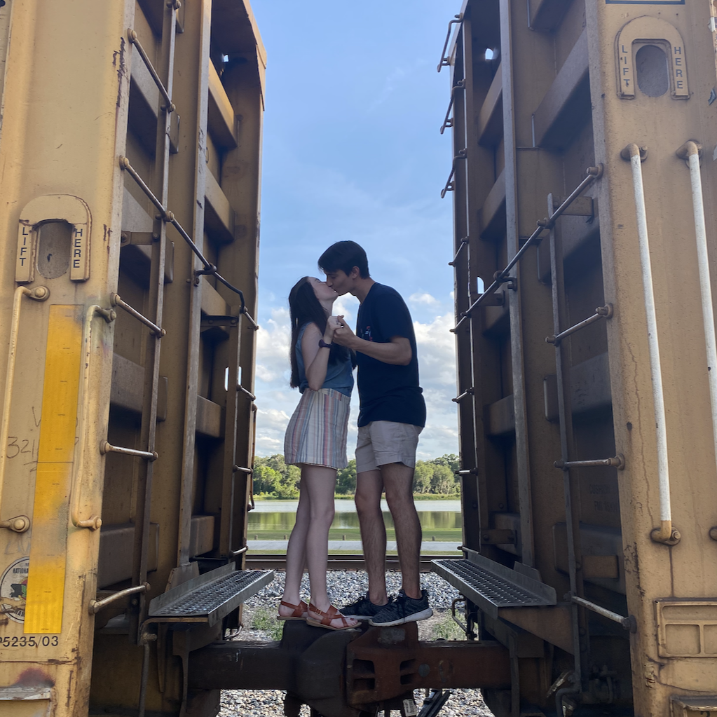 On this day mom was taking pictures for a friend by the railroad tracks and we thought it would be fun to climb onto the trains.
May 16th, 2020