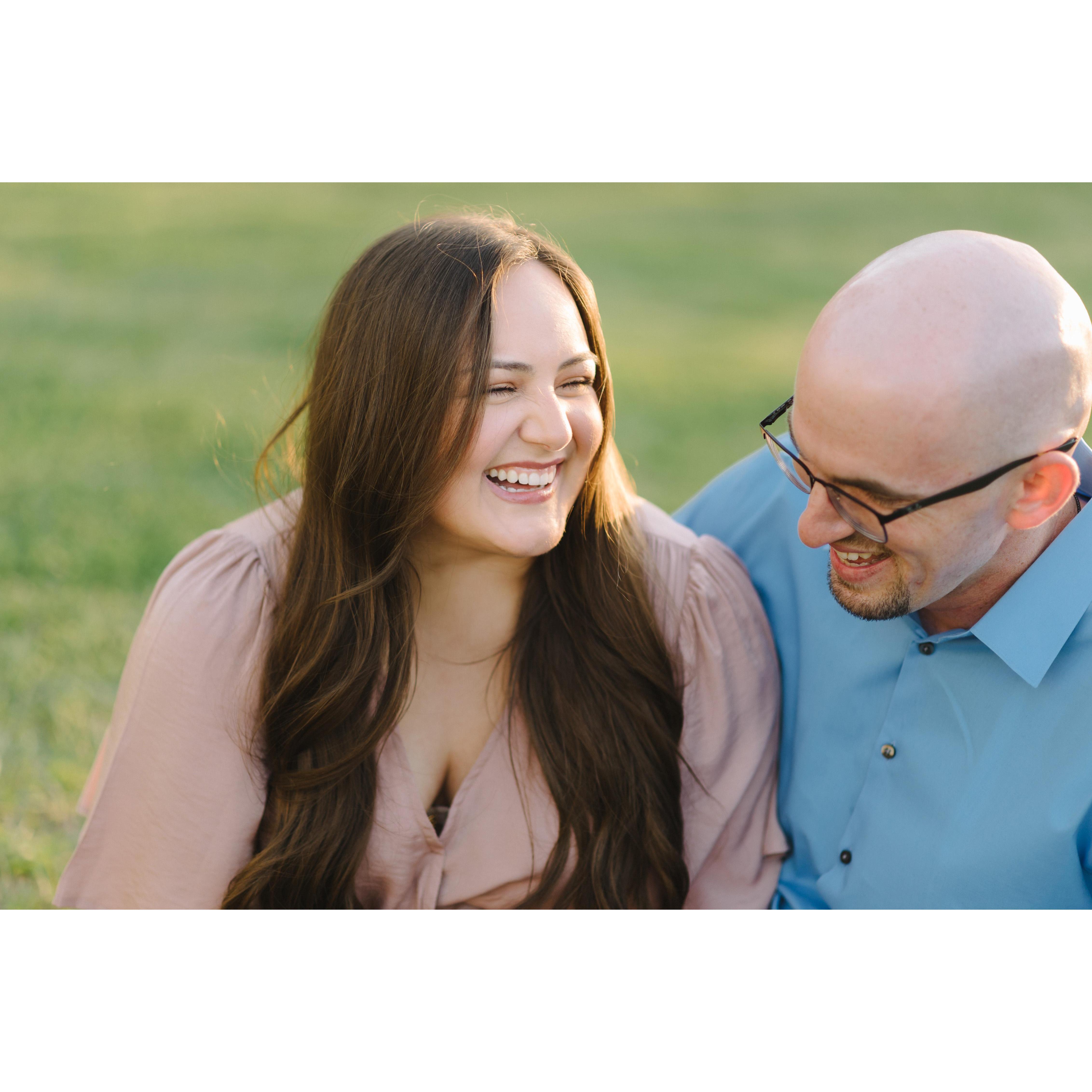 The photographer asked for a serious photo, and we couldn't deliver.
