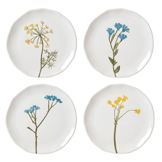 Lenox Wildflowers Tidbit Plates, Set of 4, 4 Count, White