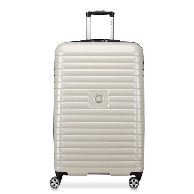 DELSEY Paris Cruise 3.0 Hardside Expandable Luggage with Spinner Wheels, Glossy Ivory, Checked-Large 28 Inch