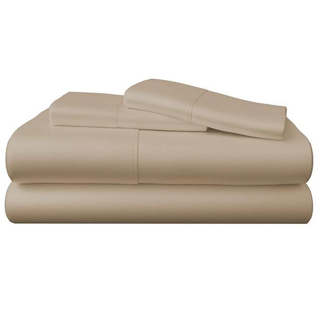 Bamboo Bay Luxury Bamboo Sheets King Size, Great Cooling Sheets, Ultra Soft Sheets, 100% Organic, Deep Pockets, 4 Piece, Sand