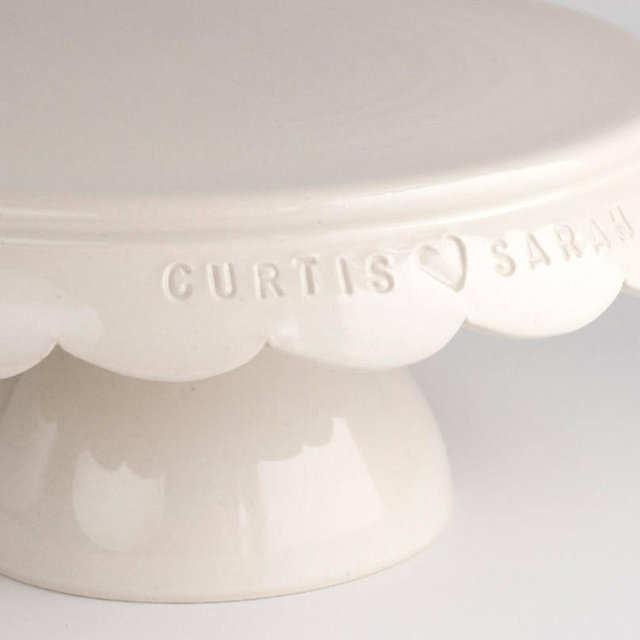 Engraved Cake Stand, 6 Inch Curved Rim Custom Cake Stand, Personalized Wedding Gift, Engagement Gift, Anniversary, Custom Wedding Gift