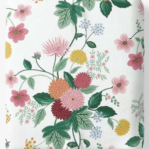 Queen Dahlia Classic Cool Cotton Percale Fitted Bed Sheet - White Multi, Queen