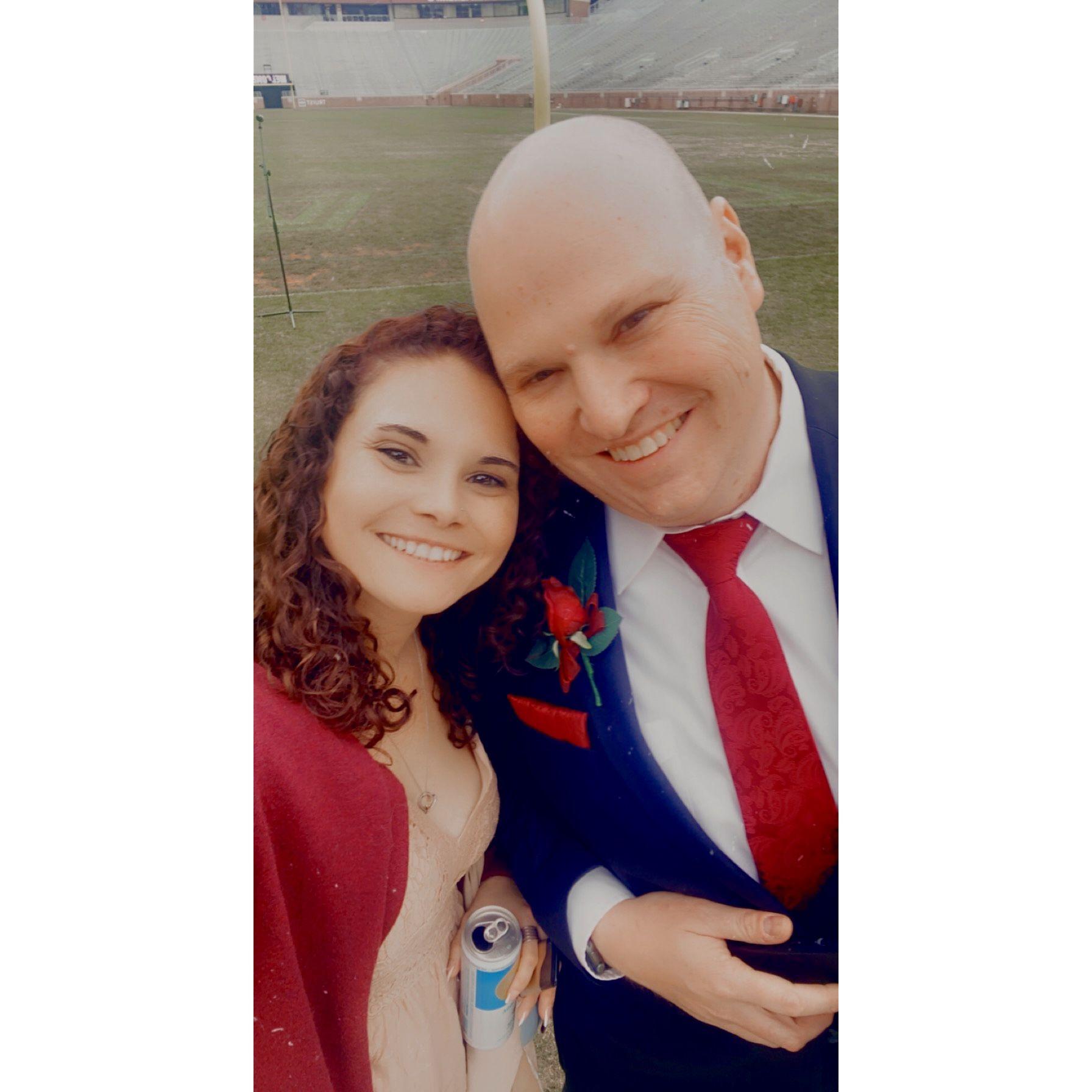 Our first date at the stadium for Daryl and Christy's wedding.