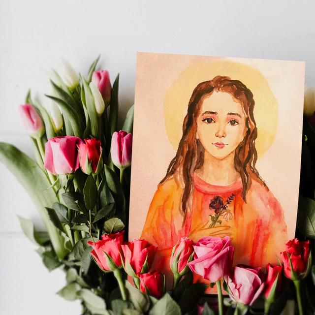 Saint Philomena Watercolor Print, Philomena, St Philomena, Catholic Art, Saint John Vianney, Philly, Saint Art, Prints of Saints, Watercolor