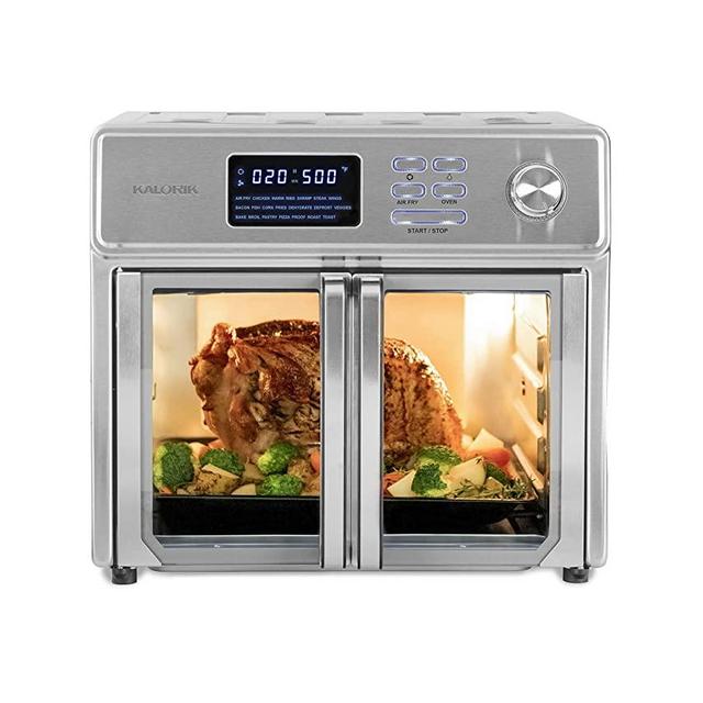 Kalorik MAXX® Complete AFO 50253 OW Digital Air Fryer Oven 26 Quart 10-in-1 Countertop Toaster Oven Air Fryer Combo | 15 Accessories & 60-recipe Cookbook | 21 presets | 1750W | Stainless Steel