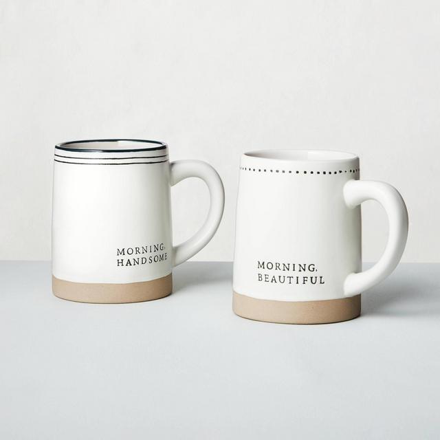 2pk 'Morning Handsome' + 'Morning Beautiful' Stoneware Mug Set - Hearth & Hand™ with Magnolia