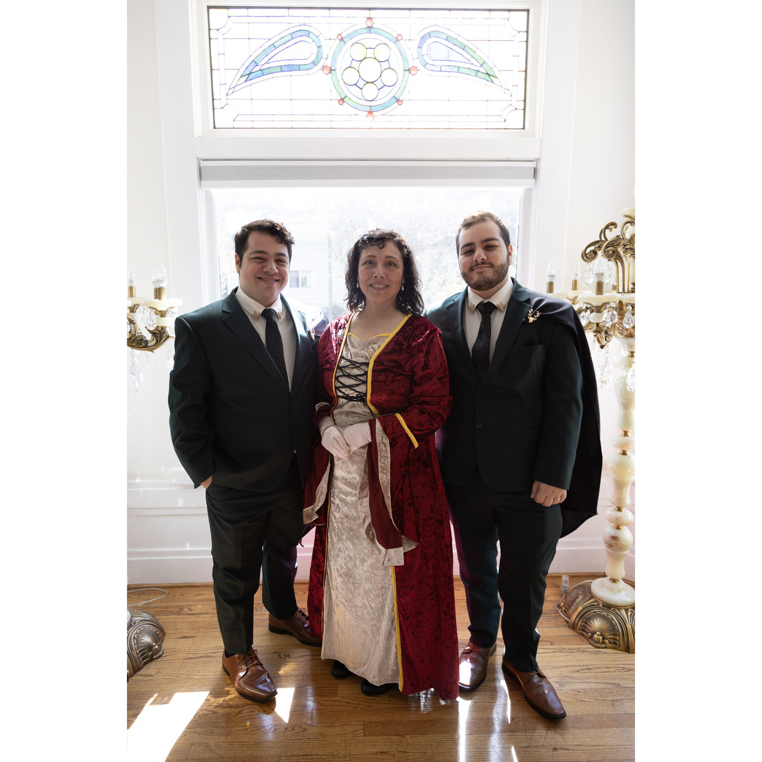 Mother and brothers of the bride (Emmett, Miri, and Milo)