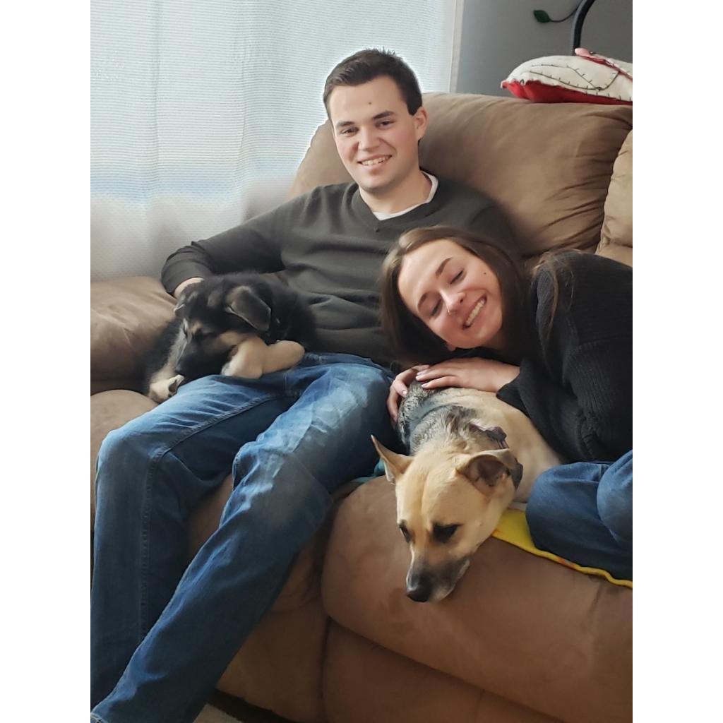 Our first family photo with Gus and Harper. We still can’t believe he was smaller than her at one point. December 2020.