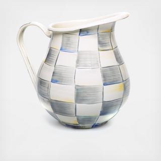 Sterling Check Enamel Pitcher