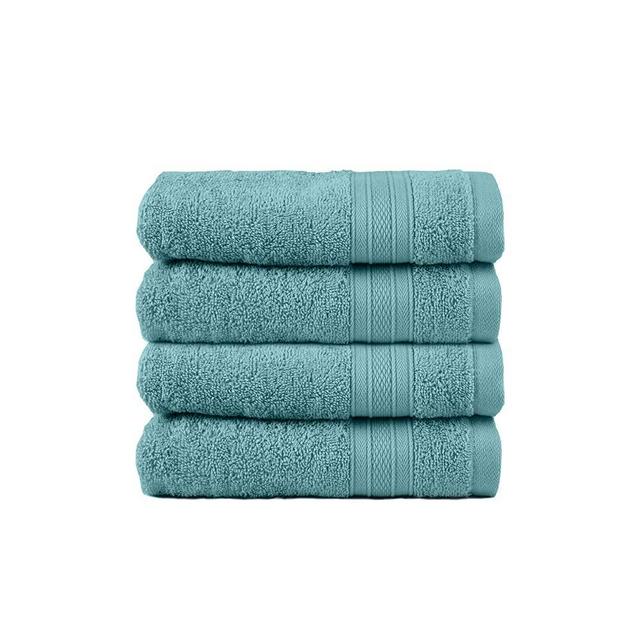 TRIDENT Soft and Plush, 100% Cotton, Highly Absorbent, Super Soft, 4 Piece Hand Towel Set, 500 GSM, Nile Blue
