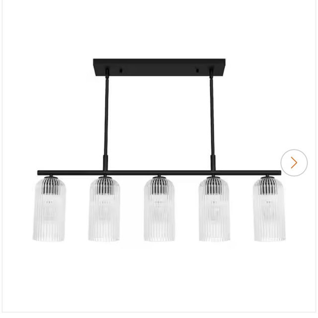 Beverly Glenn 5-Light Matte Black Shaded Linear Chandelier