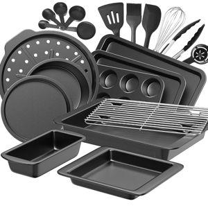 HONGBAKE Bakeware Sets, Baking Pans Set with Kitchen Utensils - 17 pieces