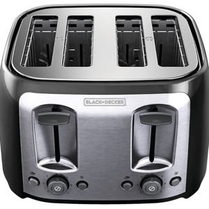 BLACK+DECKER 4-Slice Toaster, Extra Wide Slots, 7 Shade Settings, 1400 Watts, Frozen and Bagel Buttons, Toast Shade Selector, Extra Lift