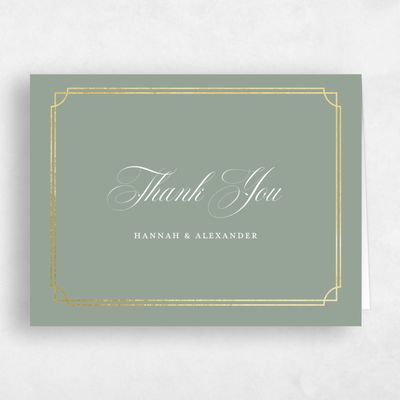 Sage, Green Wedding Thank You - Vernazza Landscape Foil