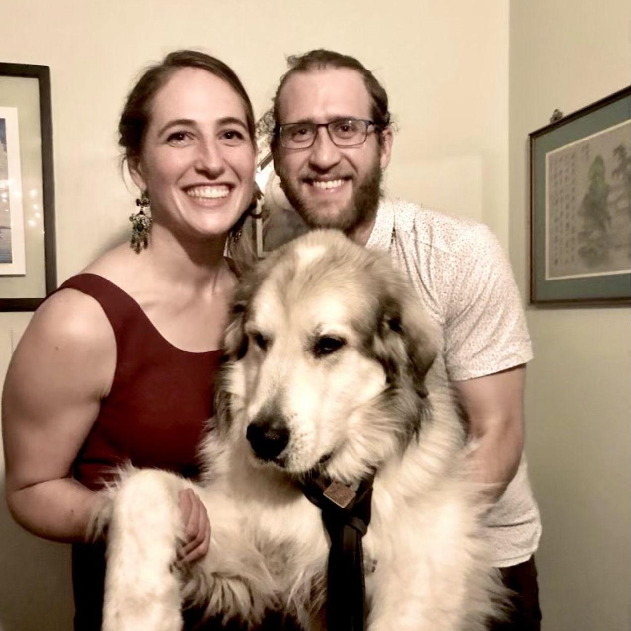 Fancy days with Biggie, 2017! Sarah adopted Biggie in 2012, and Ben took him for daily walks during the last 3 years of his life. Biggie taught them about steadfast love the importance of snuggles.