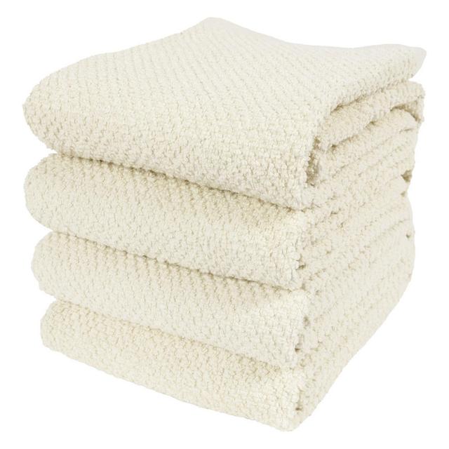 KAF Home Set of 4 Deluxe Popcorn Terry Kitchen Towels | 20 x 30 Inches | 100% Cotton Kitchen Dish Towels