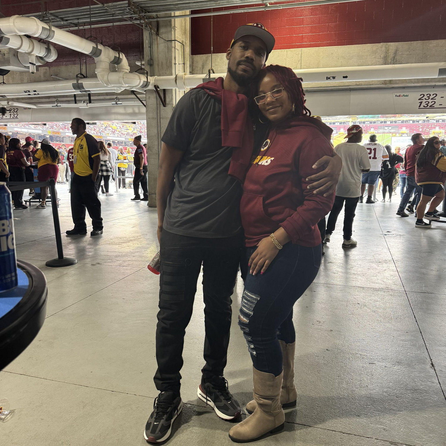 Greg took me to my first Commanders game and told me I have to covert. I don't have an option if I'm going to be his wife. lol well, I must say the commanders definitely won that day and I definitely put that hoodie on and cheered all the way home.