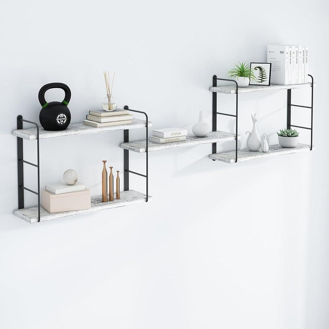 MXCSE Wall Mounted Bookshelves, Floating Shelves for Wall, Wood Hanging Book Shelves for Room, Bedroom, Living Room, Easy Installation