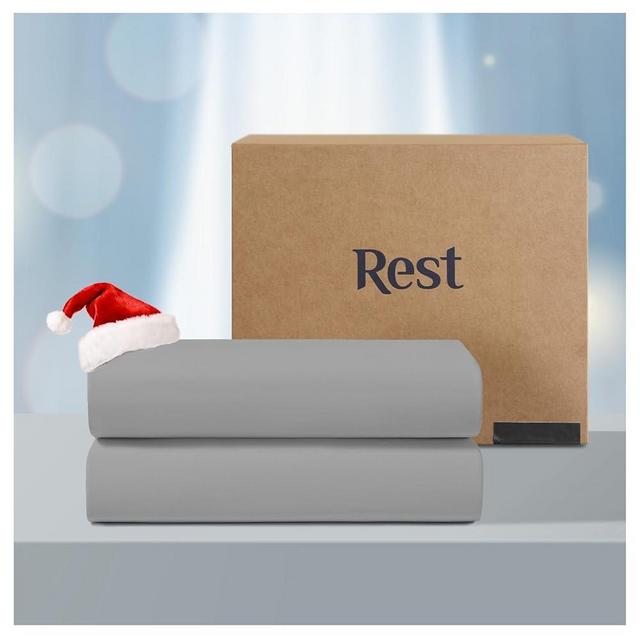 REST® Evercool®+ Flat Sheet, Silver Infused Cooling Bedding for Hot Sleeper and Night Sweat, Smooth Top Sheet, Machine Washable, for Fresh and Hygienic Sleep (Cool Gray, King/Cal King)