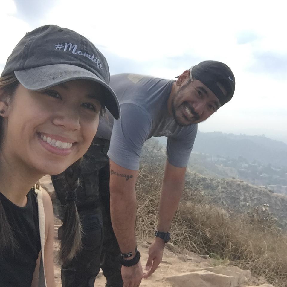 Hiking at our favorite spot - the Wisdom Tree. On a clear day you get a 360 view of all of LA. From the ocean to DTLA to the Valley.