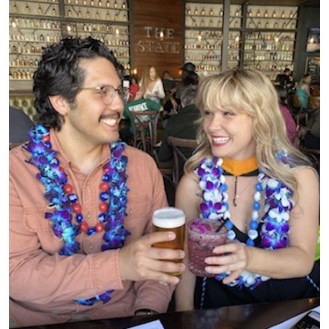 Two mathematicians celebrating finishing their Master's programs.