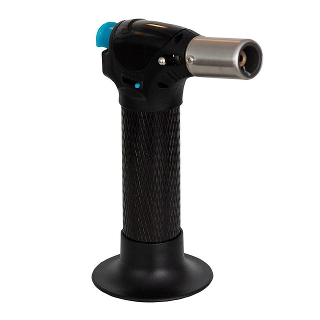 Messermeister Cheflamme Mini Culinary Torch, Black - Up to 2,000 Degrees Fahrenheit & 35 Minute Burn Time - Self-igniting Piezo Ignition - Child-Proof Safety Lock - Fuel Sold Separately