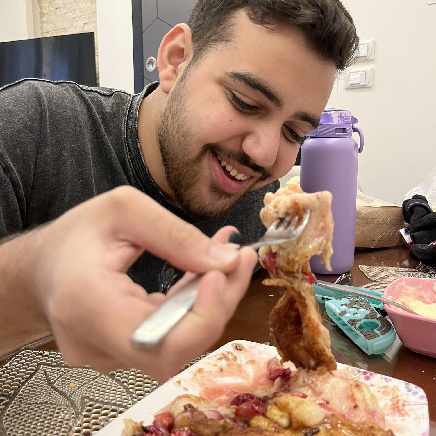 Faris’s birthday breakfast! (Strawberry stuffed French toast)