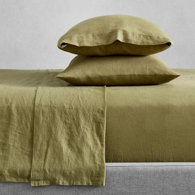 European Flax Linen Sheet Set, King, Cedar