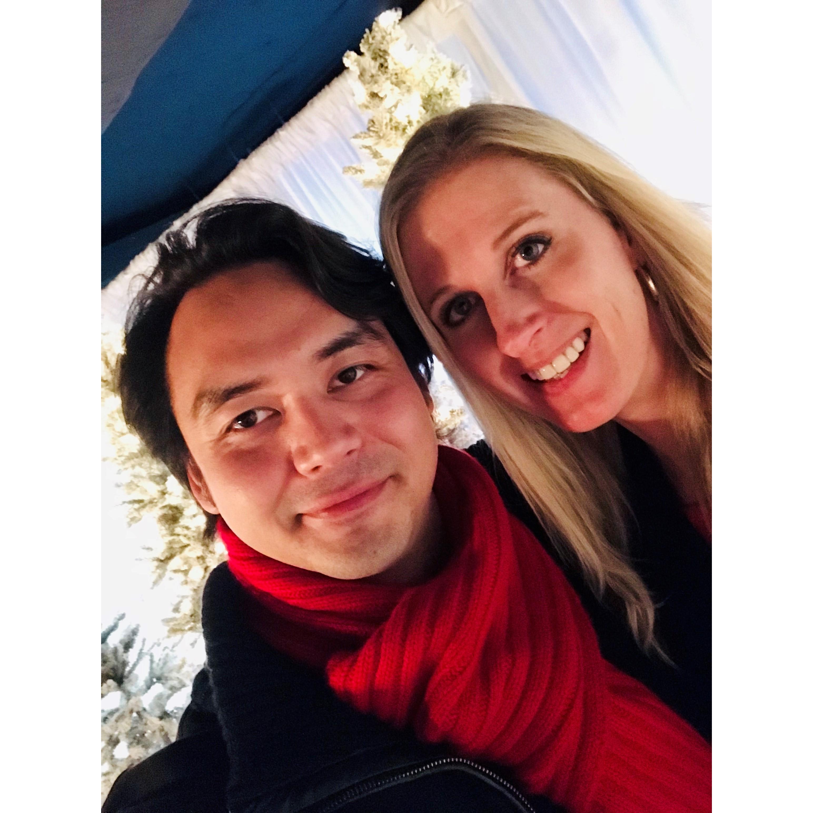 Our First Date!
Chetin planned well in advance and took Sunny to a fancy dinner at Del Mar on the Wharf in DC followed by an interactive art/music Nutcracker exhibit.